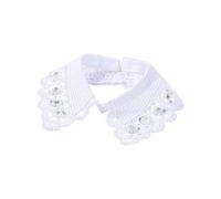 Ranuw Insert de col décoratif en polyester respirant, bordure en dentelle blanche, pièce ajourée polyvalente, col en dentelle amovible pour femme, Einheitsgröße, comme décrit, Comme décrit