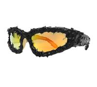 Ranuw Lunettes de soleil tendance uniques avec clous, lunettes de soleil tendance avec pointes pour fêtes d'Halloween et un usage quotidien. Lunettes de club innovantes, Monture dorée vive, taille