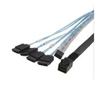 Ranuw MiniSAS Host SFF-8643-zu-4SATA Backplane Câble 0,5 m avec bande latérale pour une meilleure intégrité des données et un transfert rapide des données