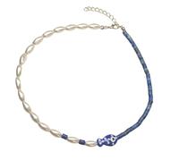 Ranuw Pendentif ludique poisson clown sur une chaîne de perles délicate, collier élégant sur une corde cirée, collier délicat, bijou élégant, Einheitsgröße, comme décrit, Comme décrit