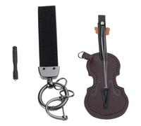 Ranuw Porte-clés vintage en cuir pour violon et guitare, porte-clés miniature pour instruments de musique, pendentif, accessoires pour amateurs de musique, porte-clés vintage, Violon, taille unique