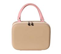 Ranuw Trousse de maquillage compacte en plastique avec compartiments uniques, trousse de maquillage imperméable et portable pour le quotidien, trousse de maquillage de voyage indispensable, kaki