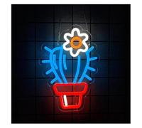 RANVEXO Enseigne lumineuse néon LED pour Cactus intensité variable, pour magasin de fleurs ou serre, 22 cm x 31