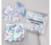 Ranvi 6 pièces coquille d'ormeau pièces de paillettes colorées pour Nail Art adaptées aux accessoires de bricolage Nail Art (bleu)