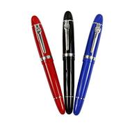 Ranvi JinHao 159 Stylo-plume avec garniture argentée, plume moyenne 0,5 mm, 3 pièces, 3 couleurs (noir, rouge, bleu)