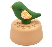 Ranvi Minuterie de Cuisine en Forme d'oiseau Artisanat à remontage mécanique Minuterie de 60 Minutes Animal Mignon Minuterie pour Enfants Gérer Le Temps, la Cuisson Amusante et Les œufs durs(Vert)