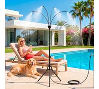 ranwin Brumisateurs debout pour terrasse extérieure, système de brumisation réglable en hauteur pour refroidissement, brumisateur d'eau portable pour jardin, cour, barbecue, fête, comprend un
