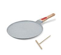 RANX INGST Poêle à Crêpes en Céramique 25 cm - Crêpière avec Poignée Amovible - Tous Feux dont Induction - Bleu