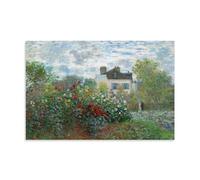 RANXAJIN Claude Monet Impressionnist Famous Painting Poster (Le jardin de Monet à Argenteuil) Impression sur toile esthétique pour chambre Art mural Décoration d'intérieur Peinture sans cadre 30 x 45
