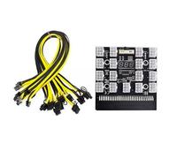 RANY Puissance Module Breakout Board Avec 12 Pcs 6Pin à 8Pin Câble Pour Hp 1200W 750W PSU Gpu PC Alimentation Ethereum Eth Mining