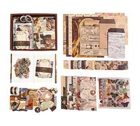 RANYAKE Kit de scrapbooking esthétique de 260 pièces, kit de journal Bullet Junk, journaling de scrapbook vintage, contient un carnet A6, autocollants, matériel de scrapbooking, accessoires, pour la