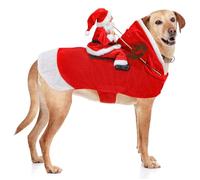 RANYPET Costume d'équitation pour Chien Santa Claus, Costume de Noël pour Chien, Tenue d'équitation pour Petits Grands Chiens - Vêtements de Fête de Noël XXL