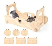 RANYPET Grand pont suspendu en bois pour chinchilla pour petits animaux, ponts en bois et plateforme, jouets sautant et debout, cage en bois robuste pour planeurs en sucre, rats, écureuils