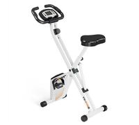 RAOO - MIN - Vélo d’Appartement Pliable - 16 Niveaux de Résistance - Capteur de Pouls - Écran LCD - Hauteur Réglable - Blanc