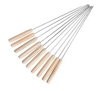 Raopuzi 10 Piques à Brochette RéUtilisables en Acier Inoxydable Et Manche en Bois, 35 Cm, Piques TorsadéEs - Ensemble De 10 Piques