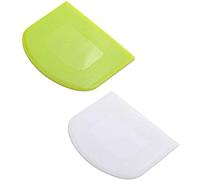 Raopuzi 2 Pièces 12x9.5cm Coupe-pâte Grattoir a Pâte en Plastique pour Cuisine, Pâtisserie, Crêpes