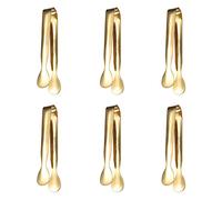 Raopuzi 6 Pcs Pince à Glaçons, 11cm Pince à Sucre en Acier Inoxydable Pince de Service Multifonctions pour Candy Bar Mariage Cuisine Anniversaire Parties (Or)