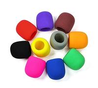 Raopuzi Bonnette Micro Mousse Mic Microphone à Main Couverture de Pare-Brise 10 Pièces Housses de Microphone Lavable pour KTV Performance sur Scène Activités Extérieures 10 Couleurs