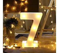 Raopuzi Chiffres Lumineux Lettres Lumineuses Télécommande Alphabet Lumineux Lampe LED Lettre Lumières Lettre Deco Opérateur à Piles pour Réceptions Partie Mariage Maison Décoration (7)
