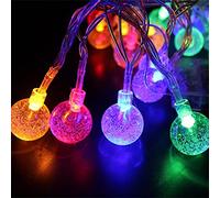 Raopuzi Guirlande Lumineuse Solaire, 30 LED Guirlande Lumineuse Couleur Extérieure et Interieur IP65 Etanche 2 Modes, USB Boules Lumineuses Jolie Décoration pour Noël,Fête,Jardin,Terrasse,Balcon (A)