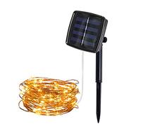Raopuzi Guirlande Solaire Exterieur, 5m 50 LED Guirlande Lumineuse Solaire Exterieure Étanche Décoration Lumière pour Jardin Terrasse Cour Maison Noël Mariage Fête [Classe énergétique A+++] (Jaune)