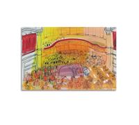 Raoul Dufy - Impression sur toile du Grand Orchestre - Décoration murale pour salon, chambre à coucher - 20 x 30 cm