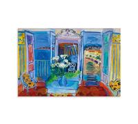 Raoul Dufy Painter Works《Fenêtre ouvrant sur Nice》Poster imprimé sur toile Décoration murale de salon 50 x 75 cm