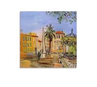 Raoul Dufy Poster sur toile La place de Hyères - Art mural - Décoration d'intérieur : salon - 30 x 30 cm