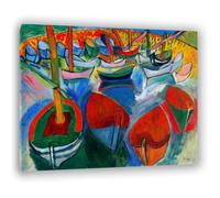 Raoul Dufy Tableaux Célèbres Affiche Fine Art 'Bateaux à Martigues' Reproduction Prête à Accrocher avec cadre 20x30cm[16882]