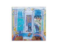 Raoul Dufy Works (fenêtre ouvrant sur Nice (2)) Reproduction d'art moderne à suspendre sur toile imprimée 40 x 40 cm