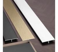 Raouoae Bande De Transition De Porte En Aluminium 90cmx3 - Séparateur De Sol En T Pour Stratifié, Parquet - Rail Durable Pour Une Finition Parfaite Et Douce Sur Toutes Les Surfaces - Idéal Pour Rénova
