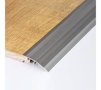 Raouoae Bande De Transition En Aluminium 120cm X 2, Profilé De Recouvrement De Sol Pour Vinyle, Carrelage Et Bois, Barre De Seuil Durable Pour Pont De Joint De Sol(Holzmaserung grau)