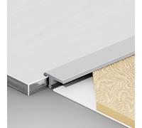 Raouoae Bande De Transition en T 135CM, 2 Pièces, Rail De Sol en Aluminium Anodisé, Bande De Séparation Métallique pour Carrelage Et Parquet, Profilé De Transition Durable(Silber,W:12MM)