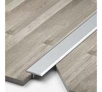 Raouoae Bande De Transition En T 90cm, Rail De Seuil De Porte En Aluminium, Profil De Compensation De Sol Pour Sols En Bois, Carrelage Et Moquette, Facile À Installer - 3 Pièces(Silber,Breite 10 mm)