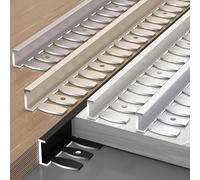 Raouoae Bordure D'escalier En Aluminium Anodisé En C - Lot De 2 Profilés Pliables De 135cm Pour Décoration Intérieure, Rénovation Et Protection Des Escaliers Écologiques(Kakaocreme,Hoch: 5.5mm)