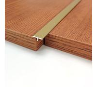 Raouoae Lot De 3 Bandes De Transition De Sol En T 90cm Pour Sols En Bois, Angle Réglable, Garniture De Bord Et Revêtement De Porte, Kit De Moulage De Transition Pour Bordure De Sol En Bois(Gold,Breite
