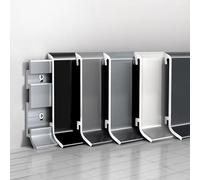 Raouoae Plinthes Anodisées 125cm - 4 Pièces Avec Kit D'installation Pour Salle De Bain, Garage, Piscine, Restaurant, Et Bureau À Domicile - Sols Modernes Et Durables(Schwarz,Höhe: 80 mm)