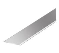 Raouoae Profilé De Transition Aluminium Anodisé 135cm*2, Bande De Séparation Plate pour Sols, Finition Anodisée pour Jonction Et Sol, Profilé De Sol À Coller(Silber,W:10mm)