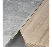Raouoae Profilé De Transition Aluminium Anodisé Pour Carrelage Et Stratifié, Rail De Compensation Plat Avec Bandes D'Extrémité - Lot De 3 Pièces, 100cm Pour Bordure De Sol Et Transition(High-End-Grau,