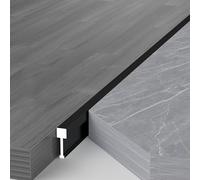 Raouoae Profilé De Transition En T En Aluminium Pour Portes, 2 Pièces De 125cm, Bordure De Sol Pour Carrelage Et Parquet, Finition Sans Couture, Adapté Pour Sols Stratifiés Et Carrelés(Schwarz,Breite: