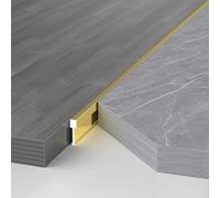 Raouoae Profilé De Transition En T En Aluminium Pour Portes, 2 Pièces De 125cm, Bordure De Sol Pour Carrelage Et Parquet, Finition Sans Couture, Adapté Pour Sols Stratifiés Et Carrelés(Gold,Breite: 2.