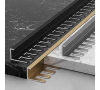 Raouoae Profilés en Aluminium Pliables 135cm pour Carrelage Mural Et Sol - 2 Pièces De Garniture en C, Accessoires De Finition, Installation Facile Et Design Moderne(Schwarz,Hoch: 12.5mm)