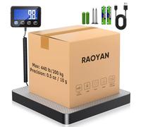 RAOYAN Balance Colis, 200kg/10g Haute Précision Pese Colis Avec Fonction Hold/Tara, Balance D'expédition Acier Inoxydabl Pour Colis, Bagages, Entrepôt, Balance Postale Digitale Avec Écran LCD