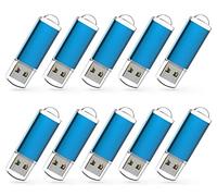 Raoyi 10 pcs 32 Go USB 2.0 Flash Drive Memory Stick pouce Disques Jump Drive (Bleu, 32 G, Lot de 10)