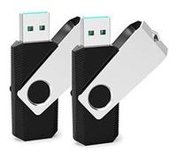 RAOYI 2PCS Clés USB 64 Go 3.0 Memory Stick High Speed Flash Drive Pivotant Thumb Drive Noir G