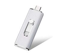 RAOYI Clé USB C 64 Go 2-en-1 Cle USB C 3.0 OTG Argent | Double Flash Drive Clef USB Type-C USB 3.0 64Go pour Windows Mac OS PC/Chromebook Pixel/Huawei Matebook