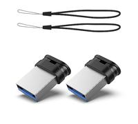 RAOYI Lot de 2 mini clés USB 3.0 de 64 Go avec cordon, 64 Go, 64 Go, 64 Go, clé USB Blink pour ordinateur portable, PC, noir