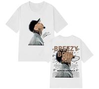 Rap Chanteur Chris Brown Imprimé Pullover Sports Manches Courtes XX Tour T-Shirt en Coton pour Hommes Et Femmes Hip-hop Pop Music Tee Mode Retro T-Shirt XS-3XL-Grey||3X_l