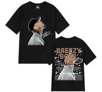 Rap Chanteur Chris Brown Imprimé Pullover Sports Manches Courtes XX Tour T-Shirt en Coton pour Hommes Et Femmes Hip-hop Pop Music Tee Mode Retro T-Shirt XS-3XL-Grey||3X_l