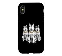 Rap pour Chien Husky Sibérien rétro années 90 Coque pour iPhone X/XS